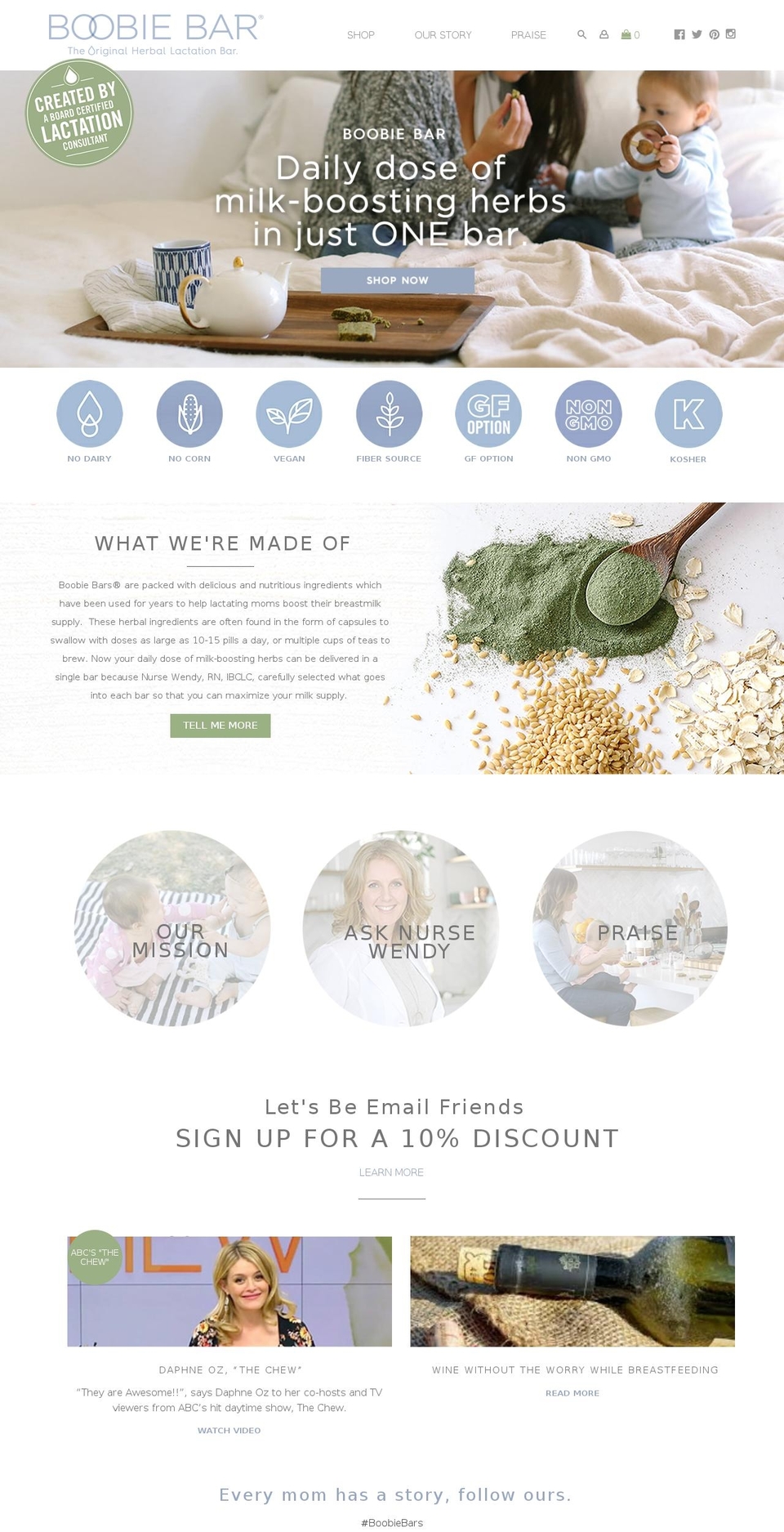 getboobiebars.com shopify website screenshot