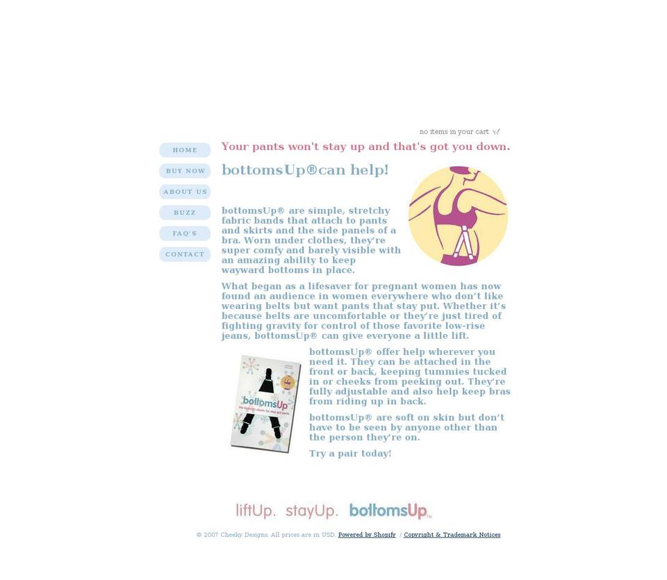 getbottomsup.com — Shopify storefront screenshot