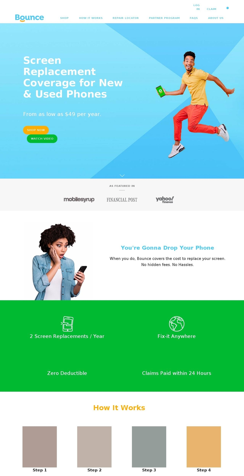 getbounce.com shopify website screenshot