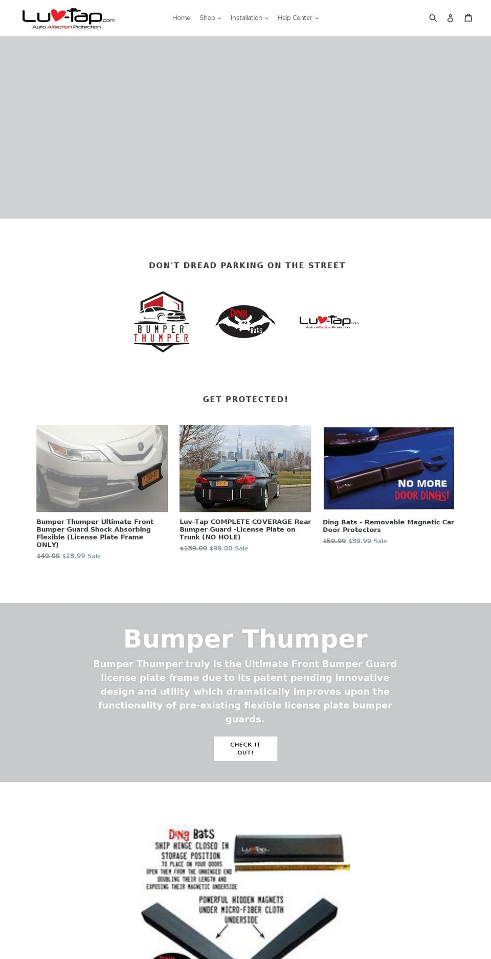 Luv-Tap Shopify theme site example getbumperthumper.com