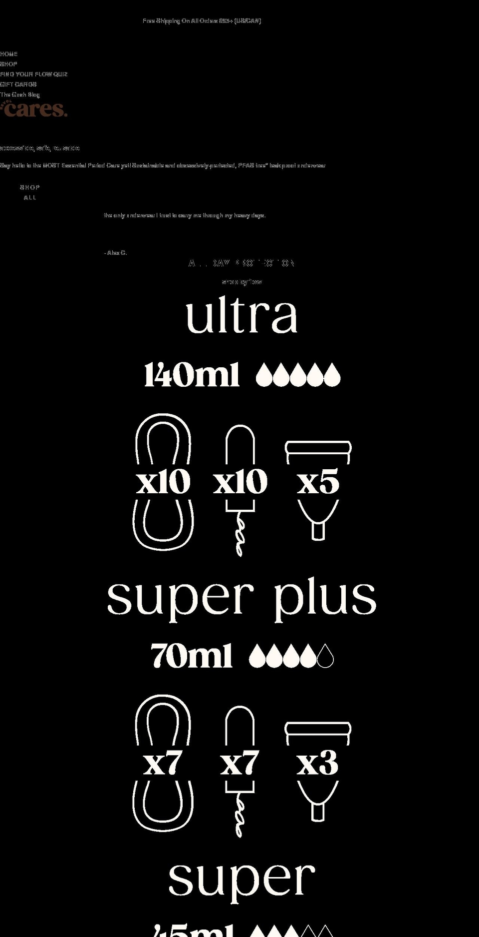 getcares.com shopify website screenshot