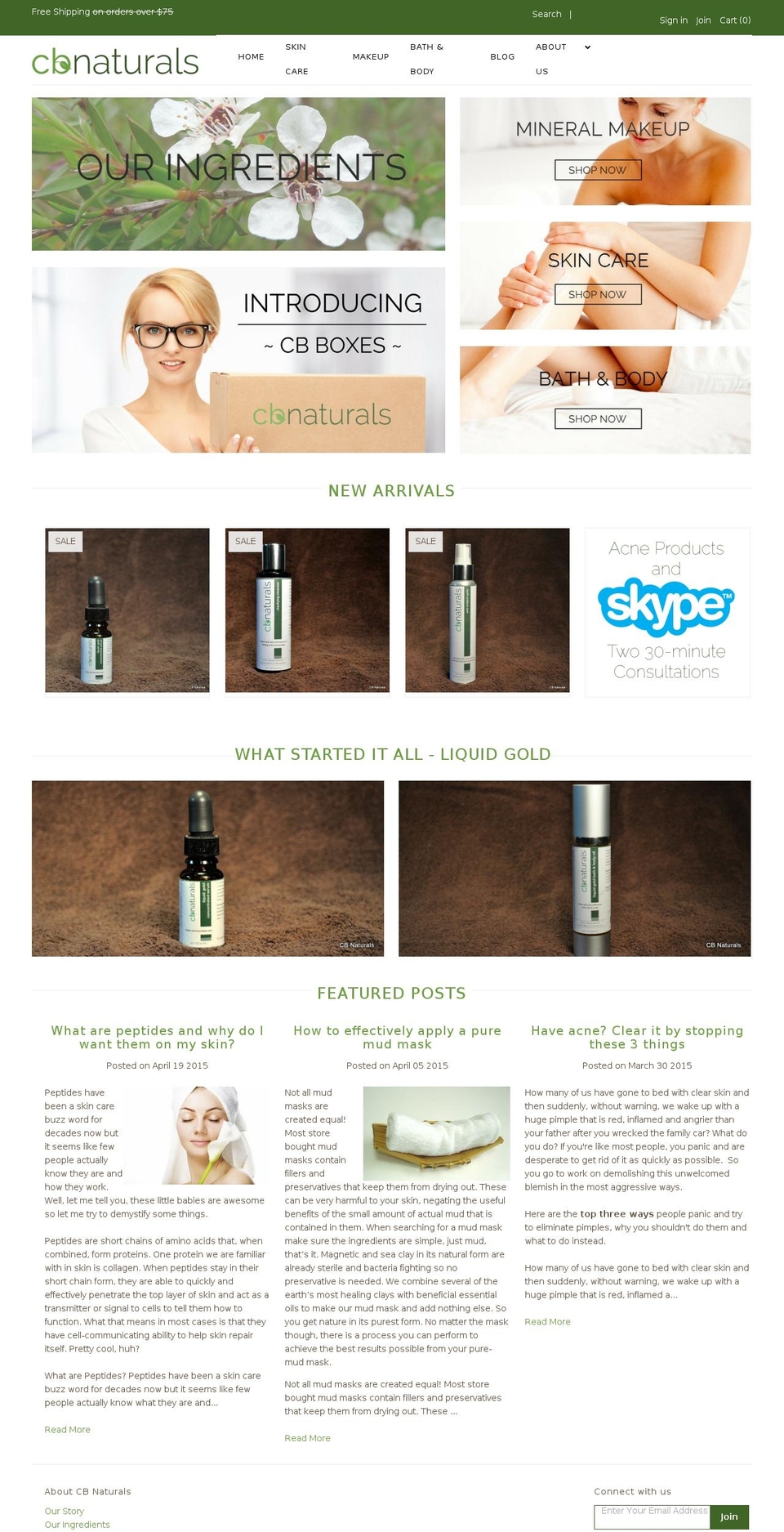 getcbnaturals.com shopify website screenshot
