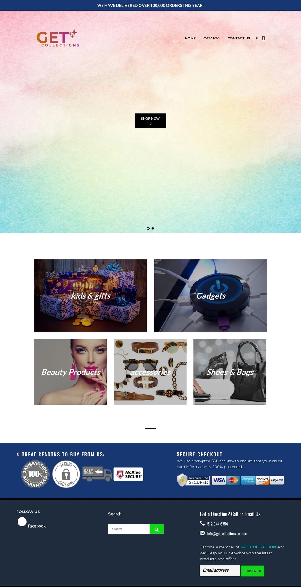 getcollections.com.co shopify website screenshot