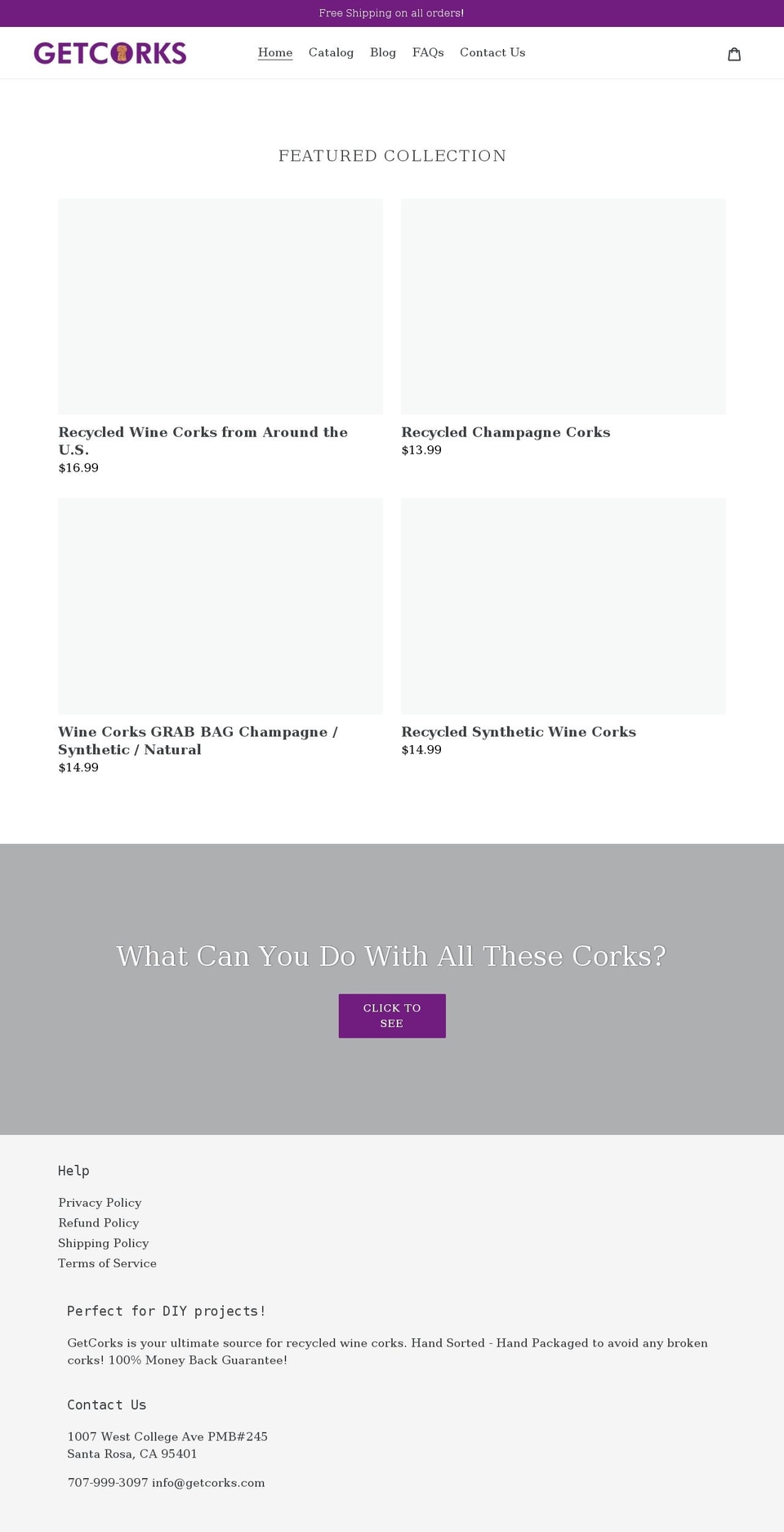 getcorks.com shopify website screenshot