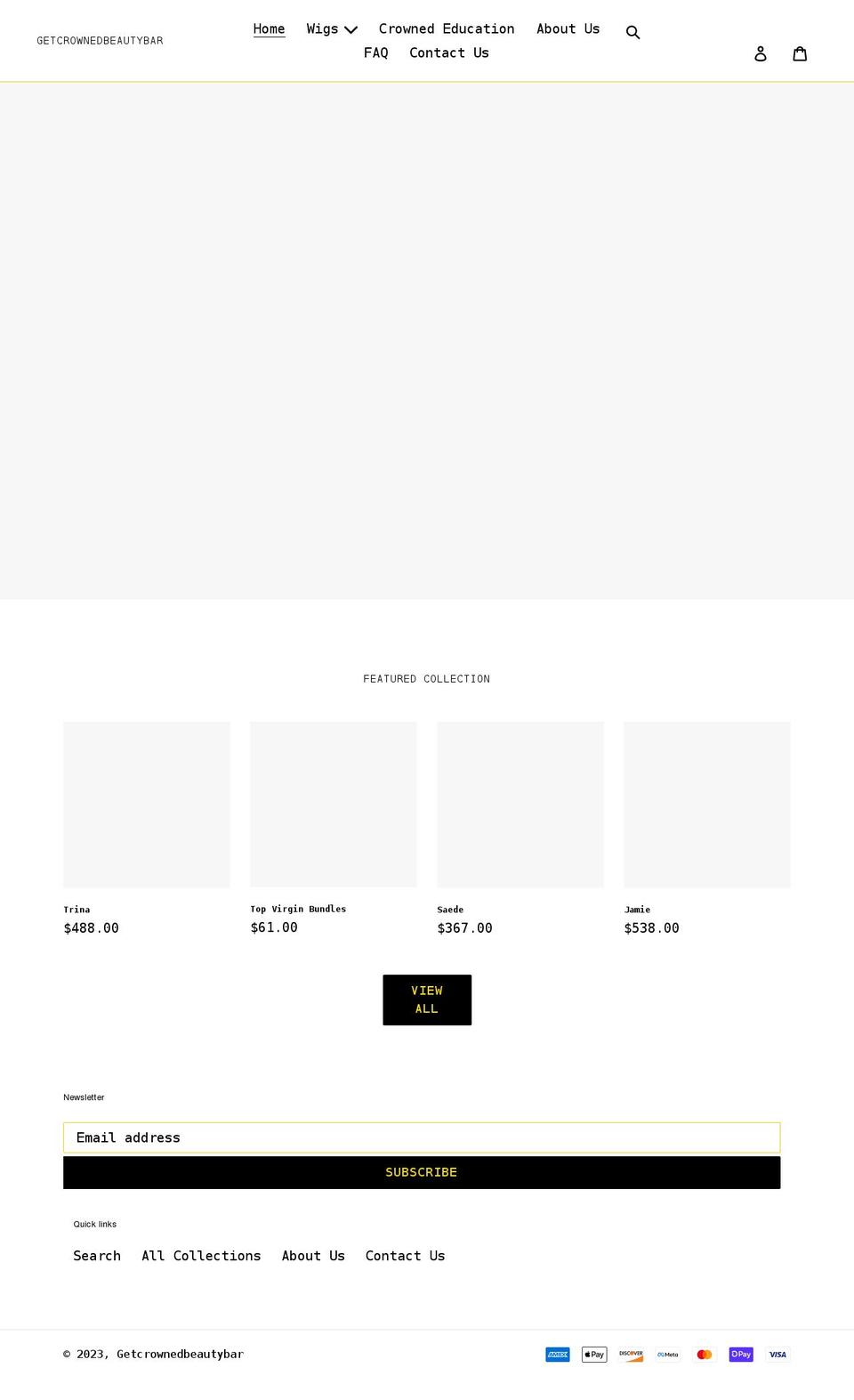 getcrownedbeautybar.net shopify website screenshot