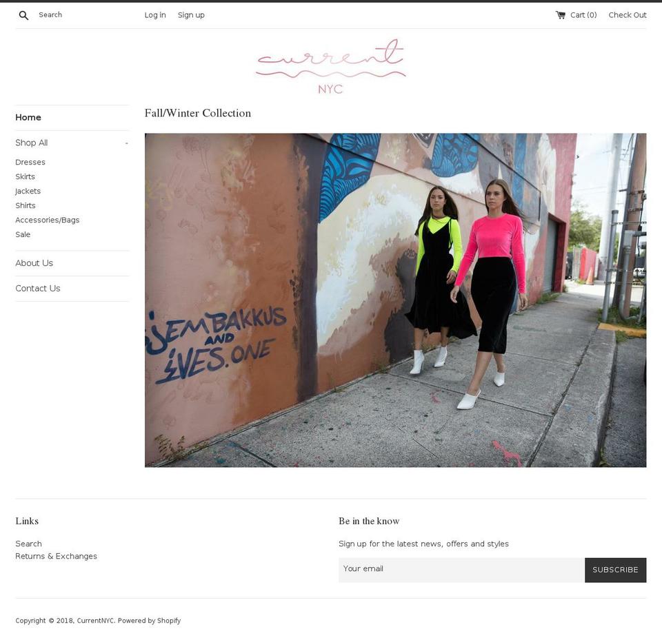 getcurrentnyc.com — Shopify storefront screenshot