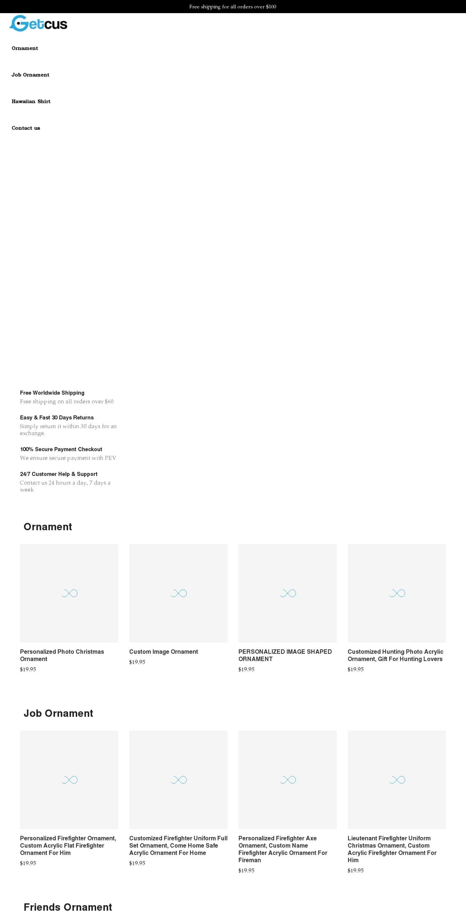 getcus.com shopify website screenshot