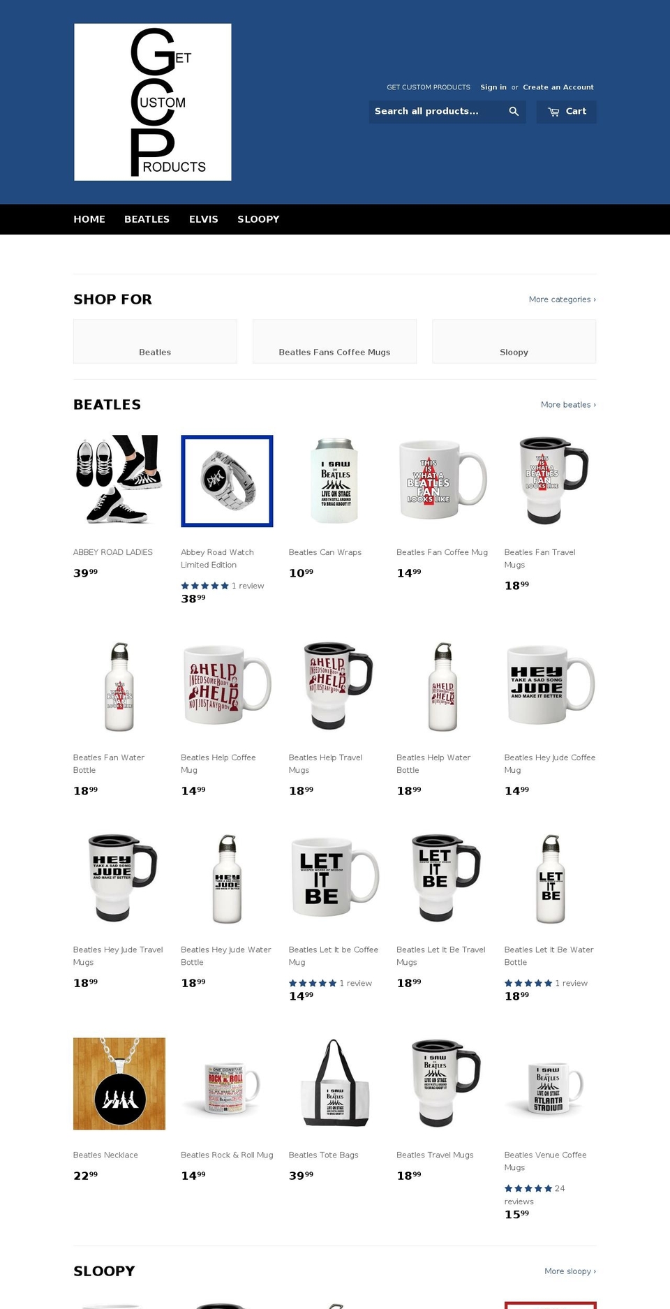 getcustomproducts.com shopify website screenshot