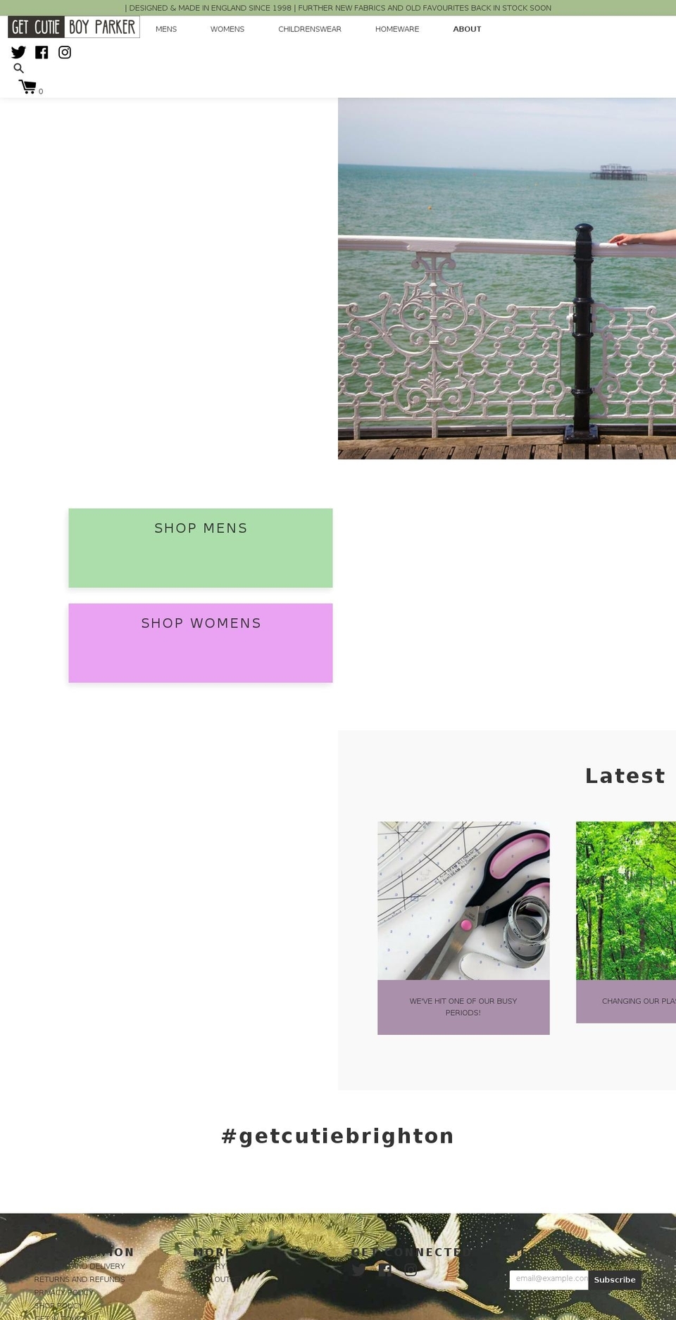 Timber-latest Shopify theme site example getcutieboyparker.co.uk