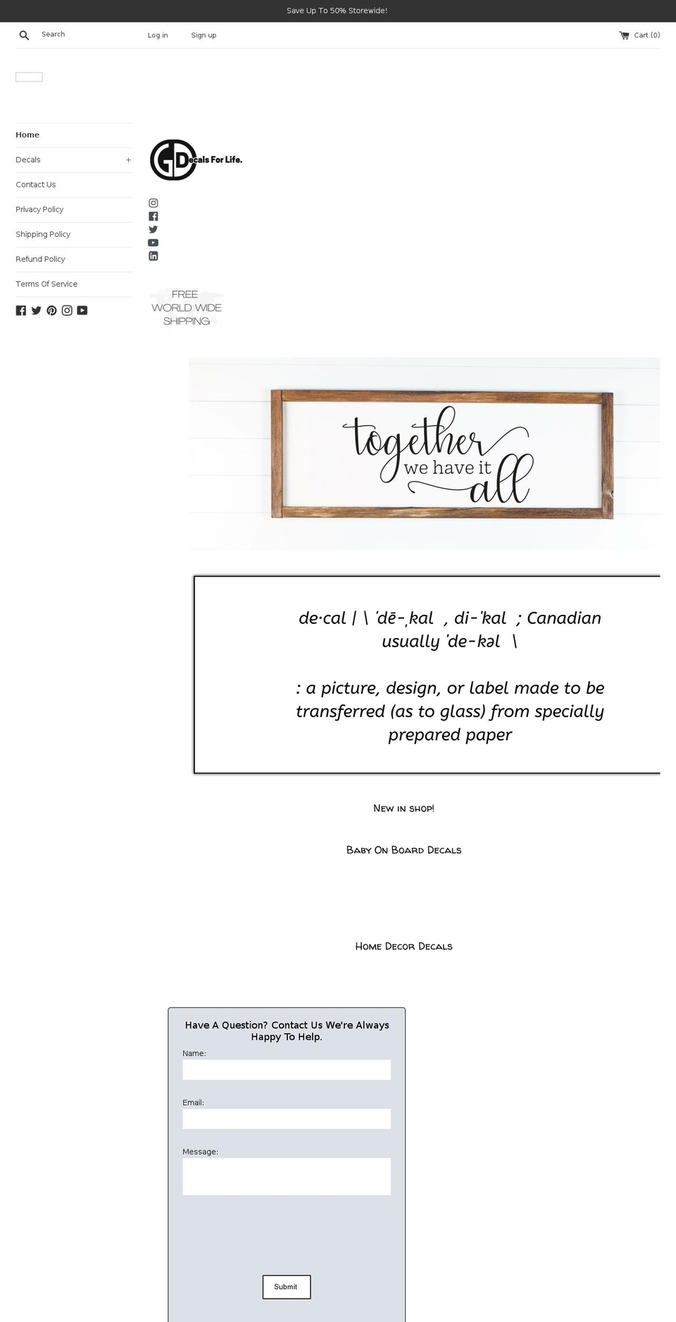 getdecaled.com shopify website screenshot