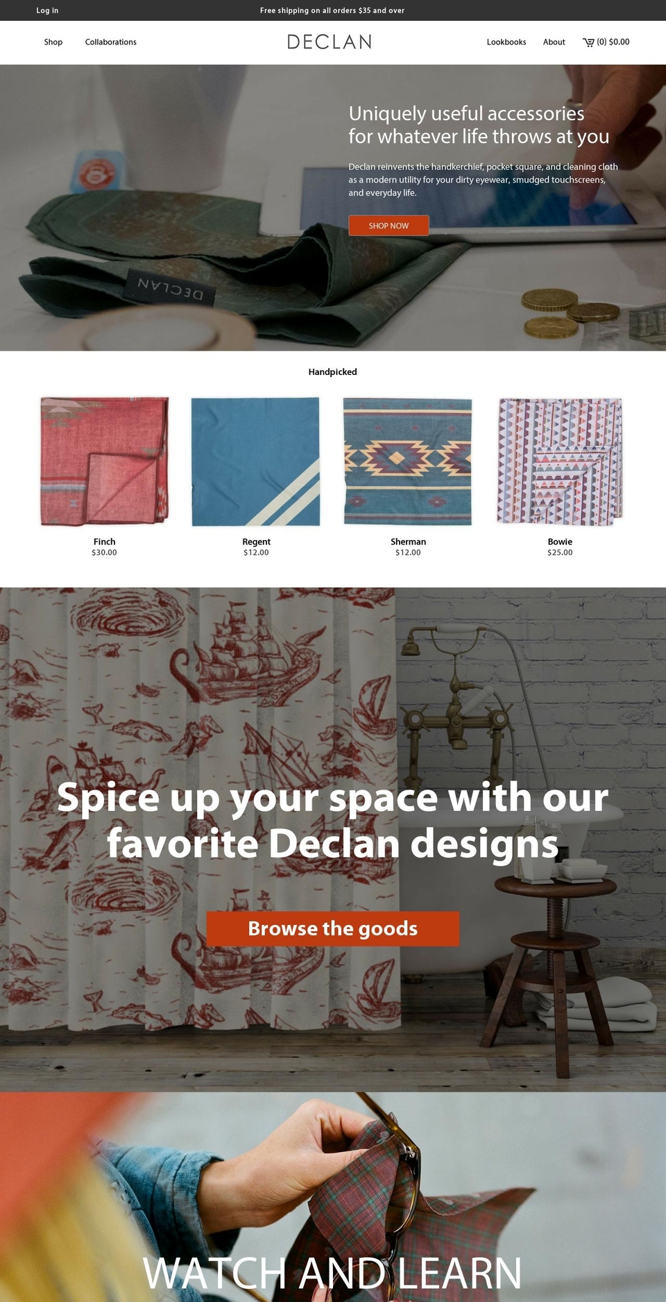 getdeclan.com shopify website screenshot