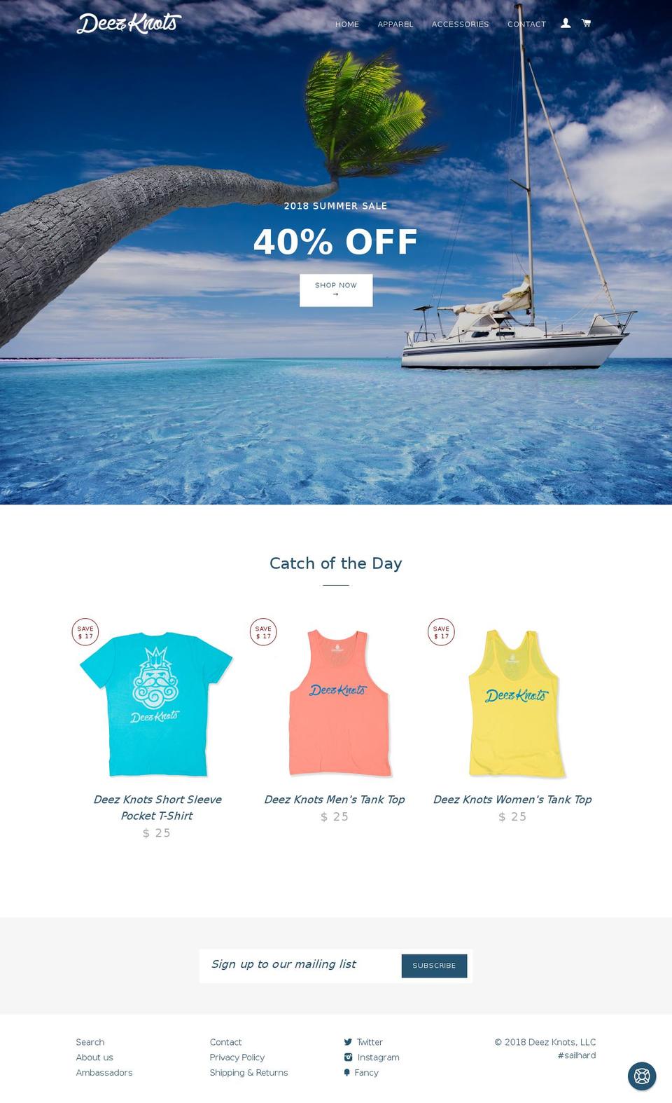 getdeezknots.net shopify website screenshot