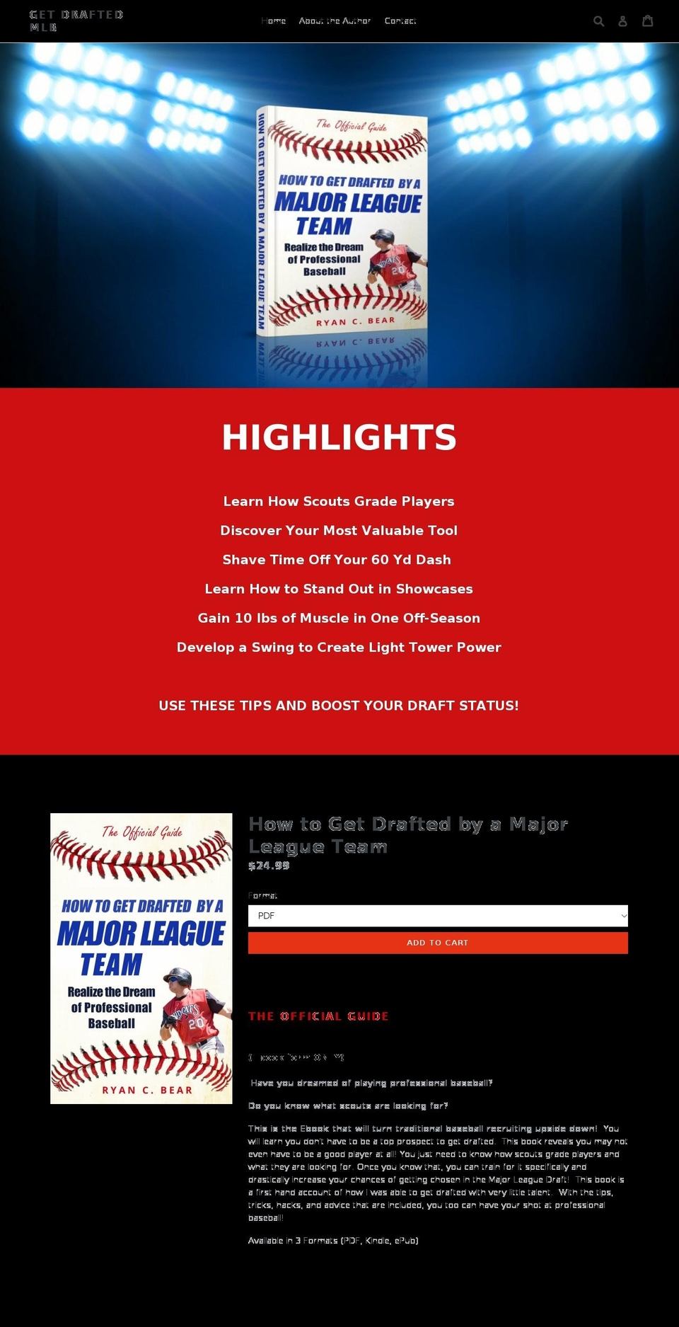 getdraftedmlb.com — Shopify storefront screenshot