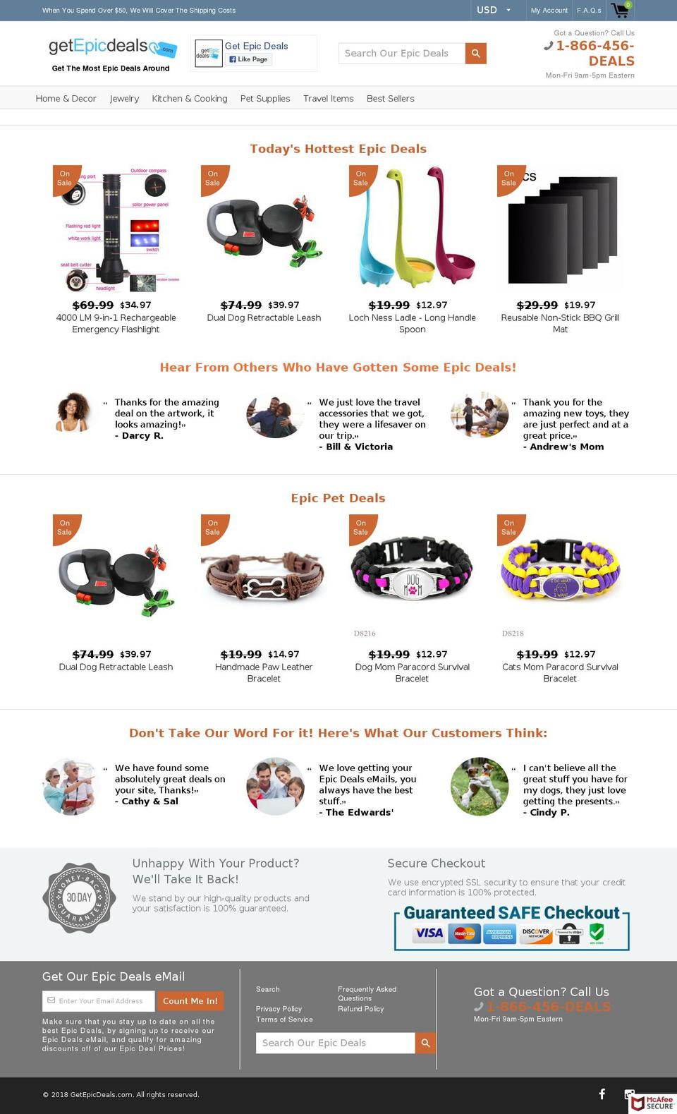 getepicdeals.com — Shopify storefront screenshot