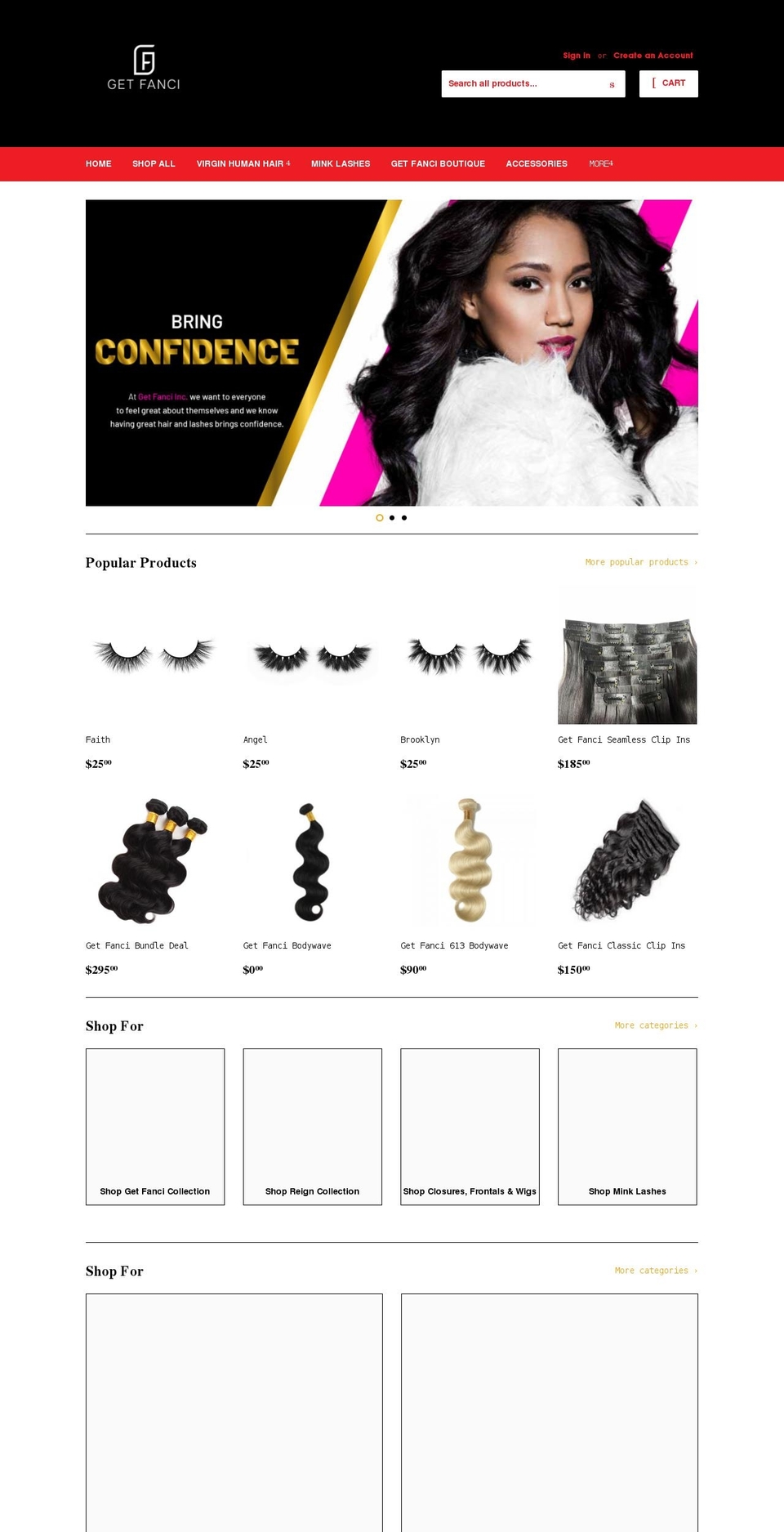 getfanci.com shopify website screenshot