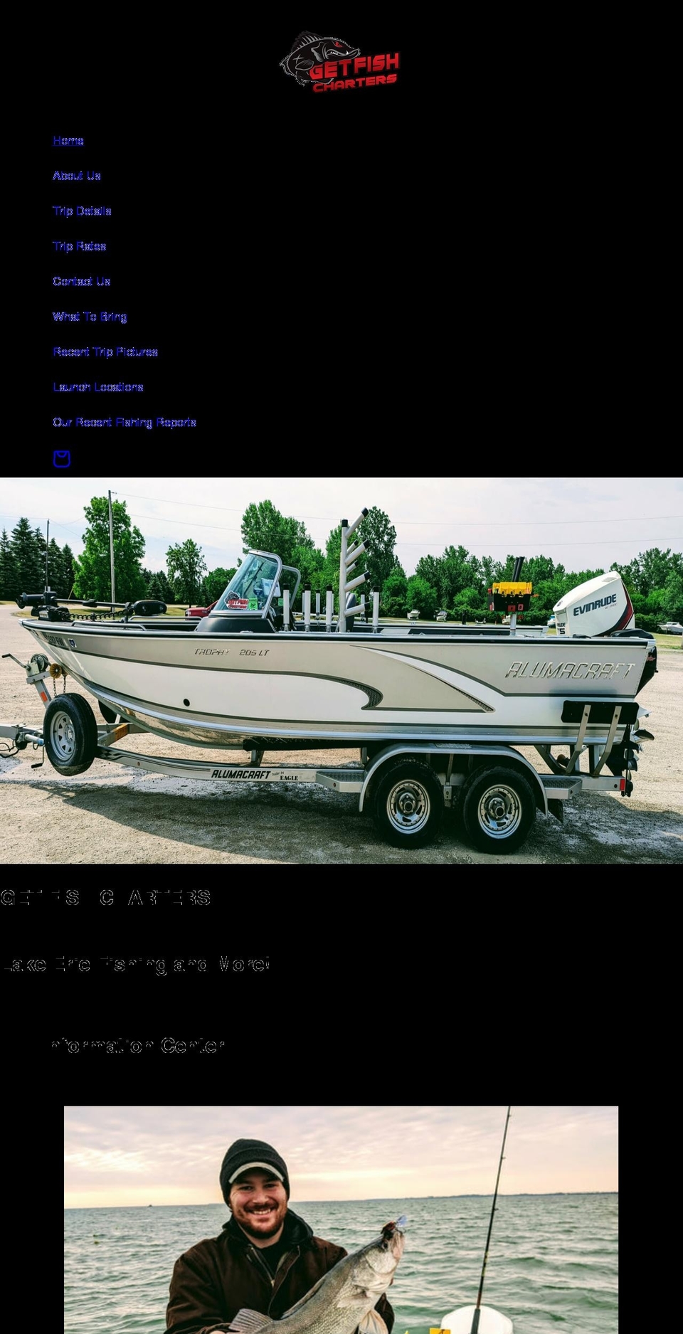 getfishcharters.com shopify website screenshot