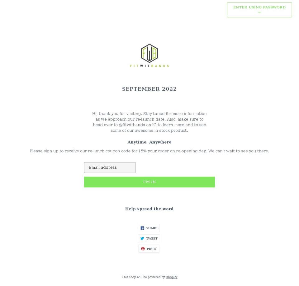 getfitwitbands.com shopify website screenshot