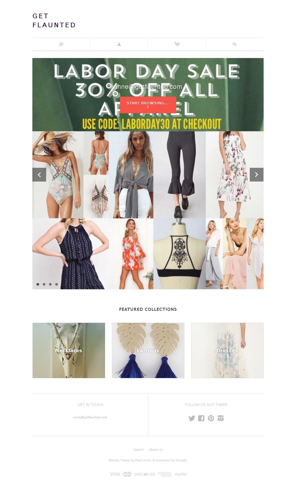 getflaunted.com shopify website screenshot