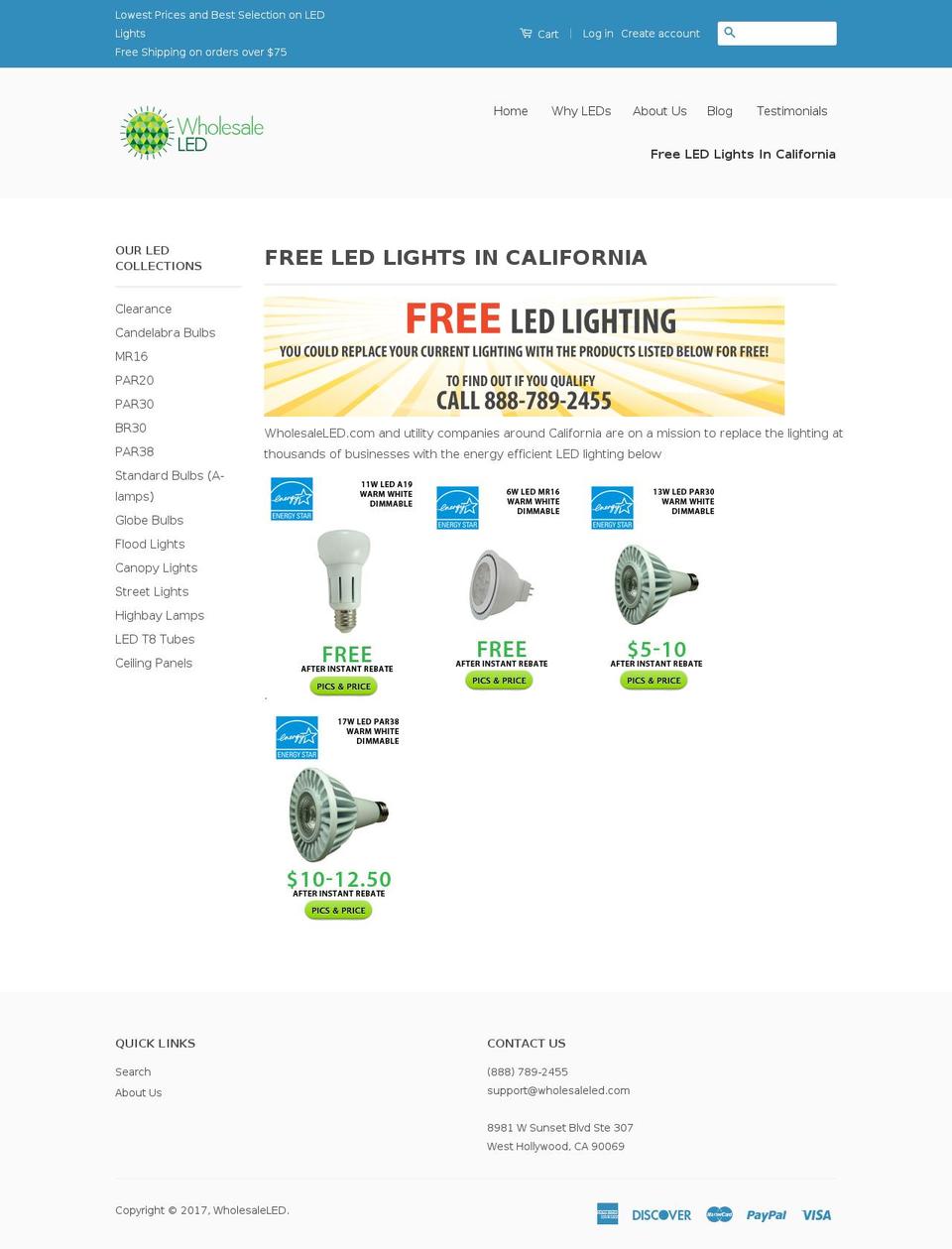 getfreeledlighting.com shopify website screenshot