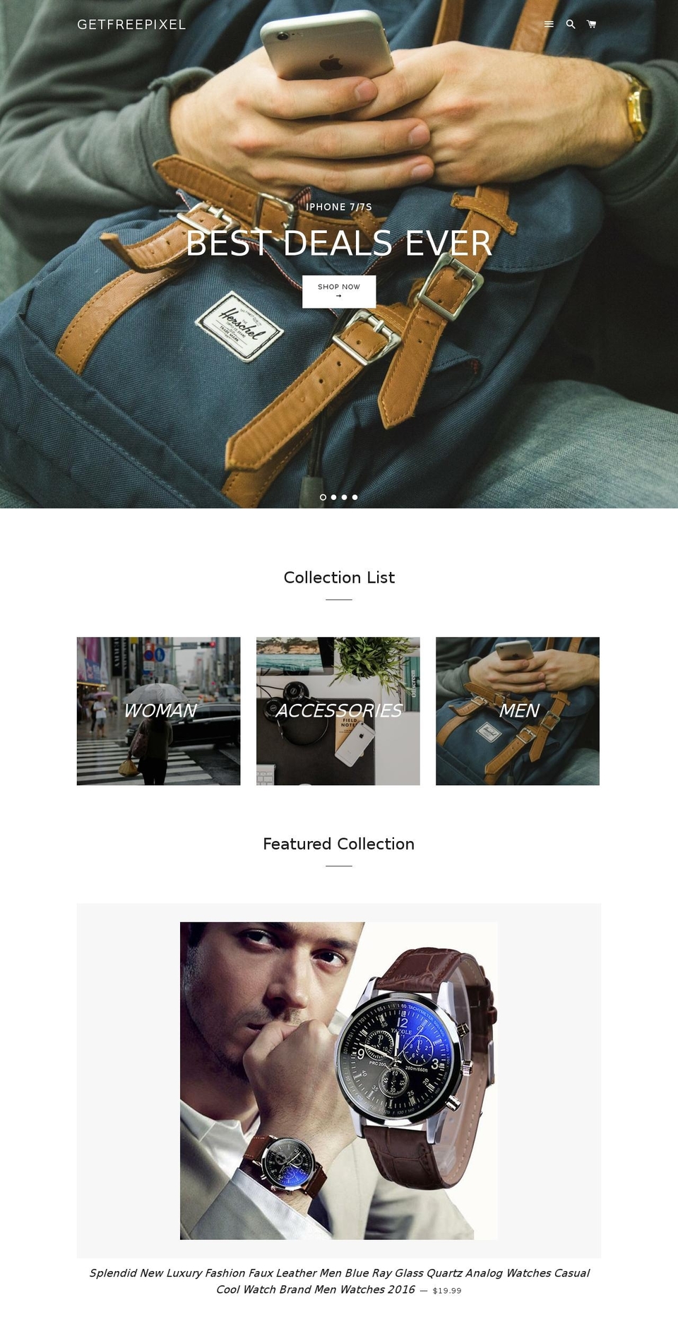 getfreepixel.com shopify website screenshot