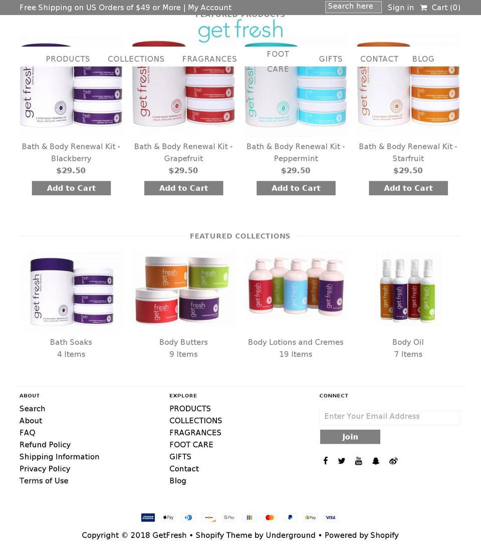 getfresh.net shopify website screenshot