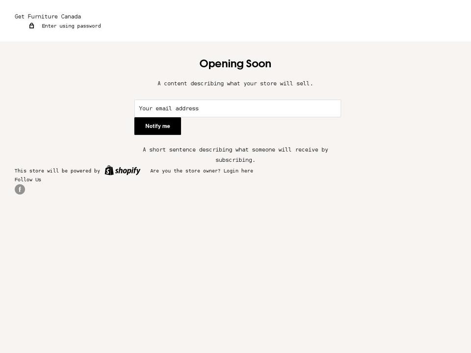 getfurniture.ca shopify website screenshot