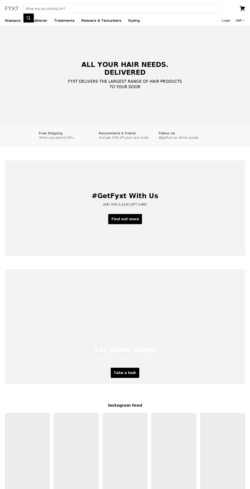 getfyxt.com shopify website screenshot