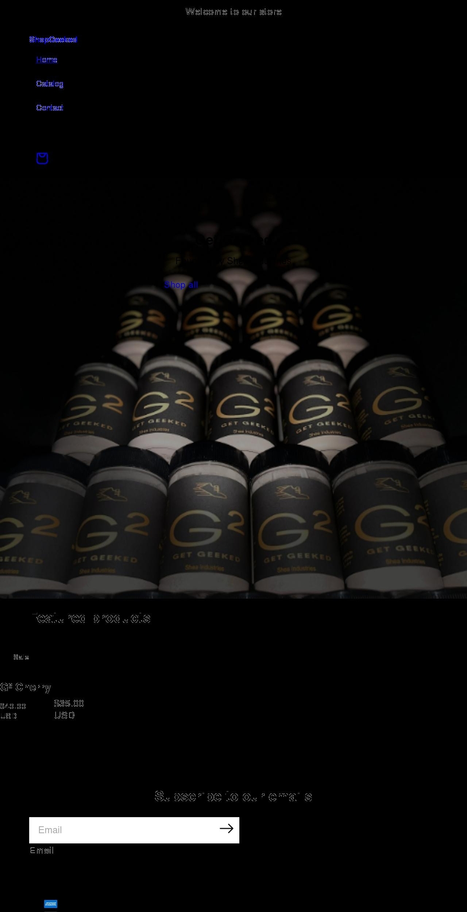 getgeeked.org shopify website screenshot