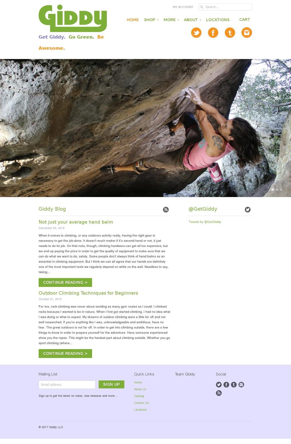 getgiddy.com shopify website screenshot