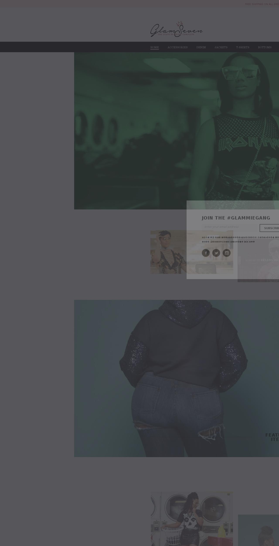 getglamseven.com shopify website screenshot