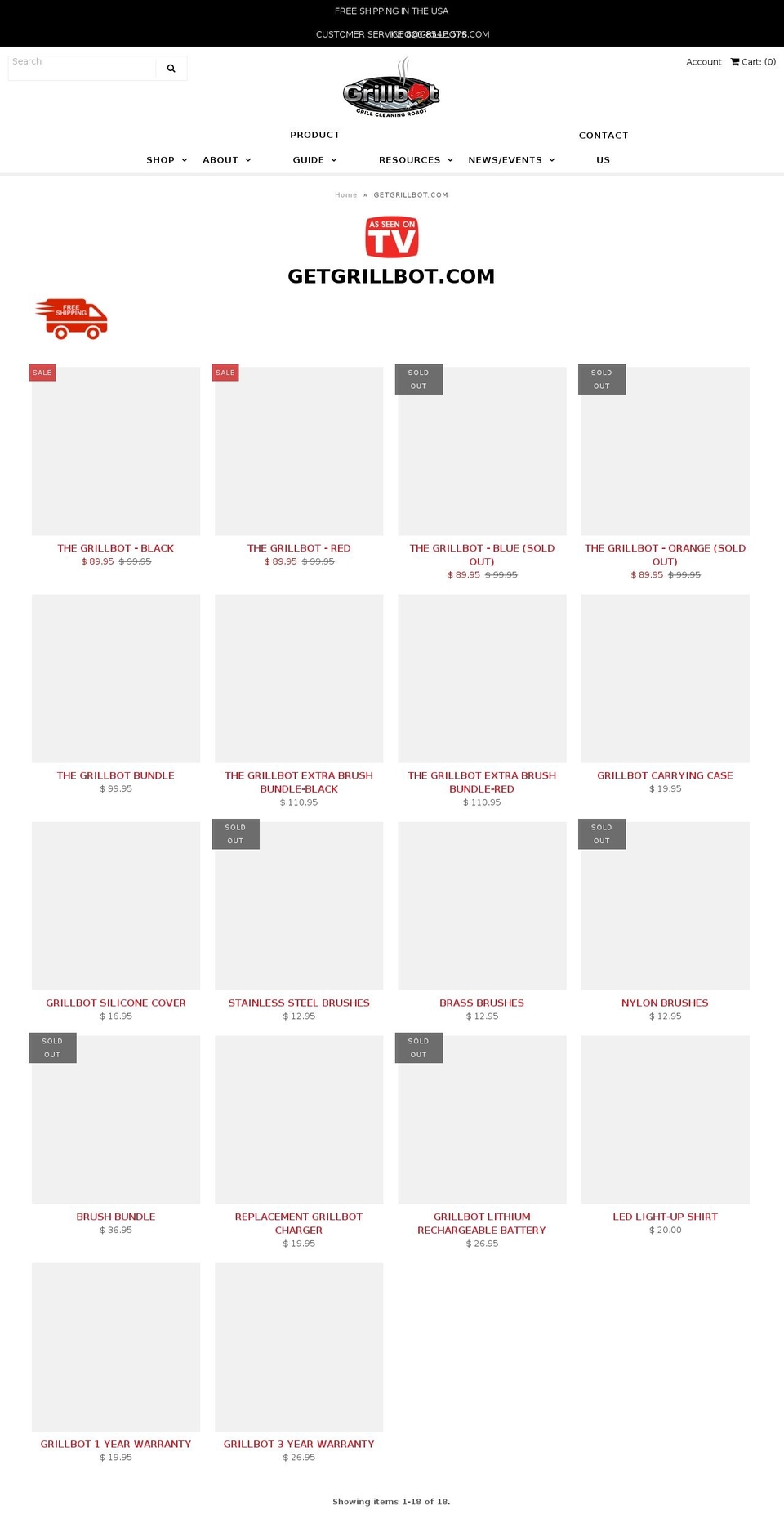 getgrillbots.com — Shopify storefront screenshot