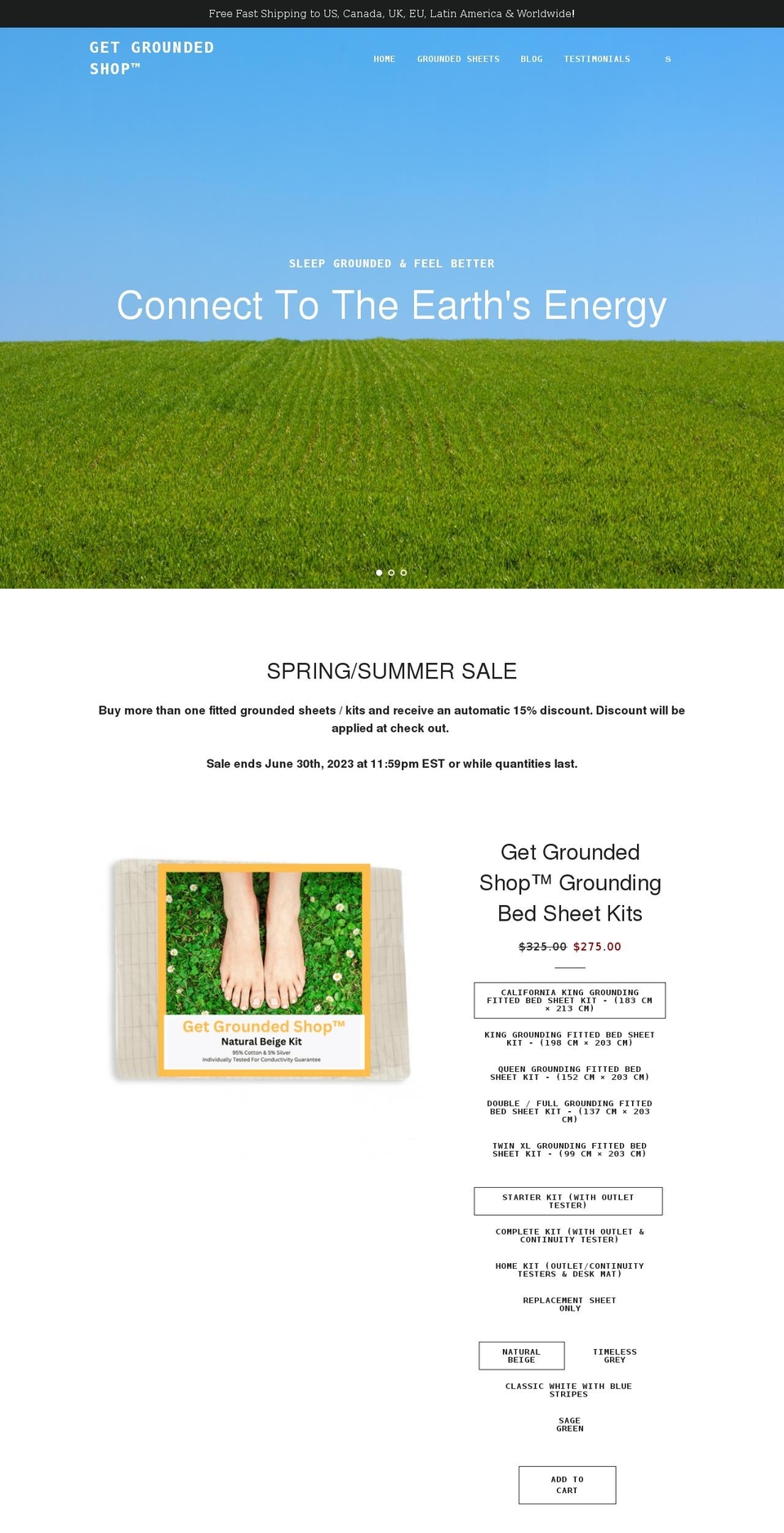 getgroundedshop.com shopify website screenshot