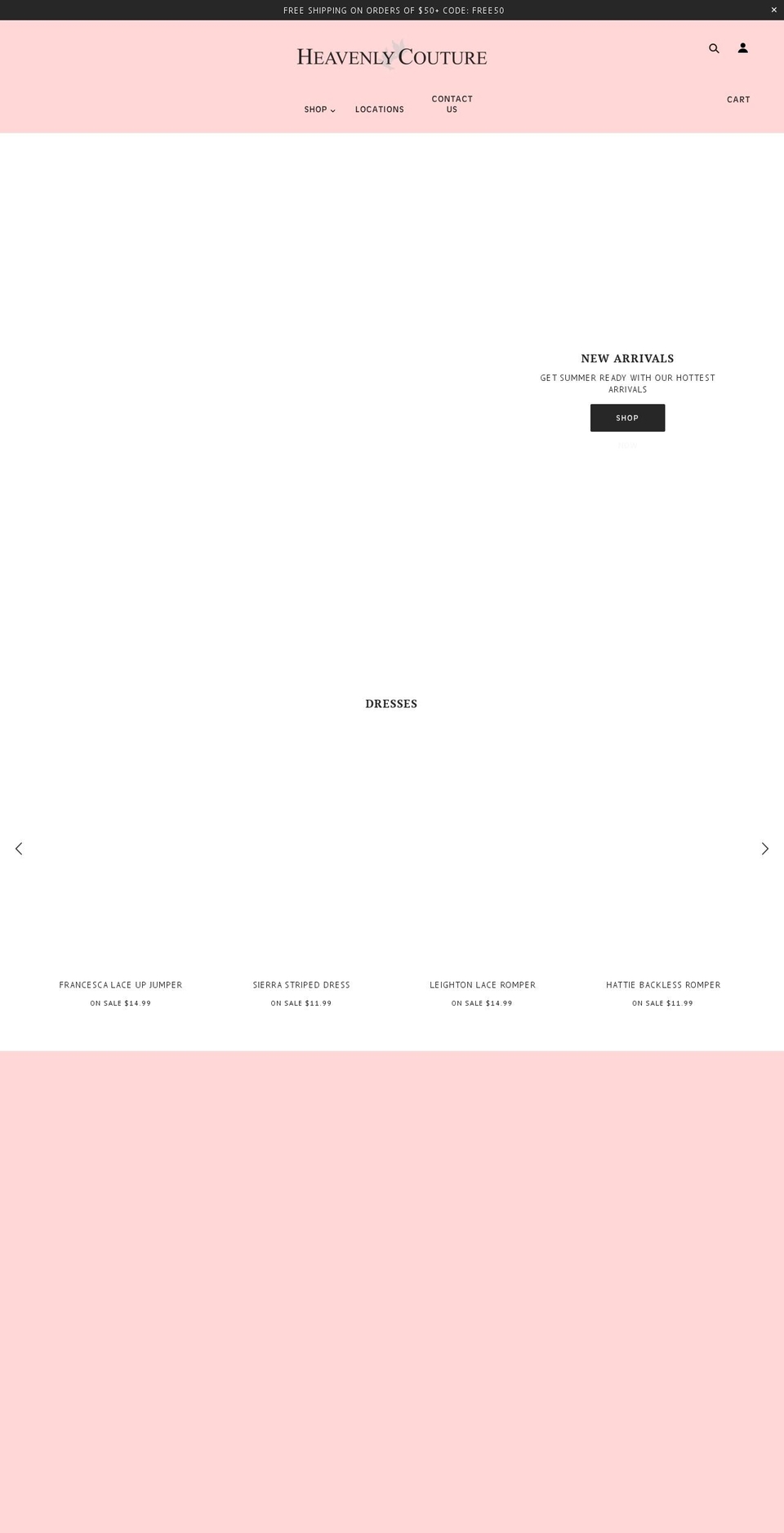 getheavenly.com — Shopify storefront screenshot