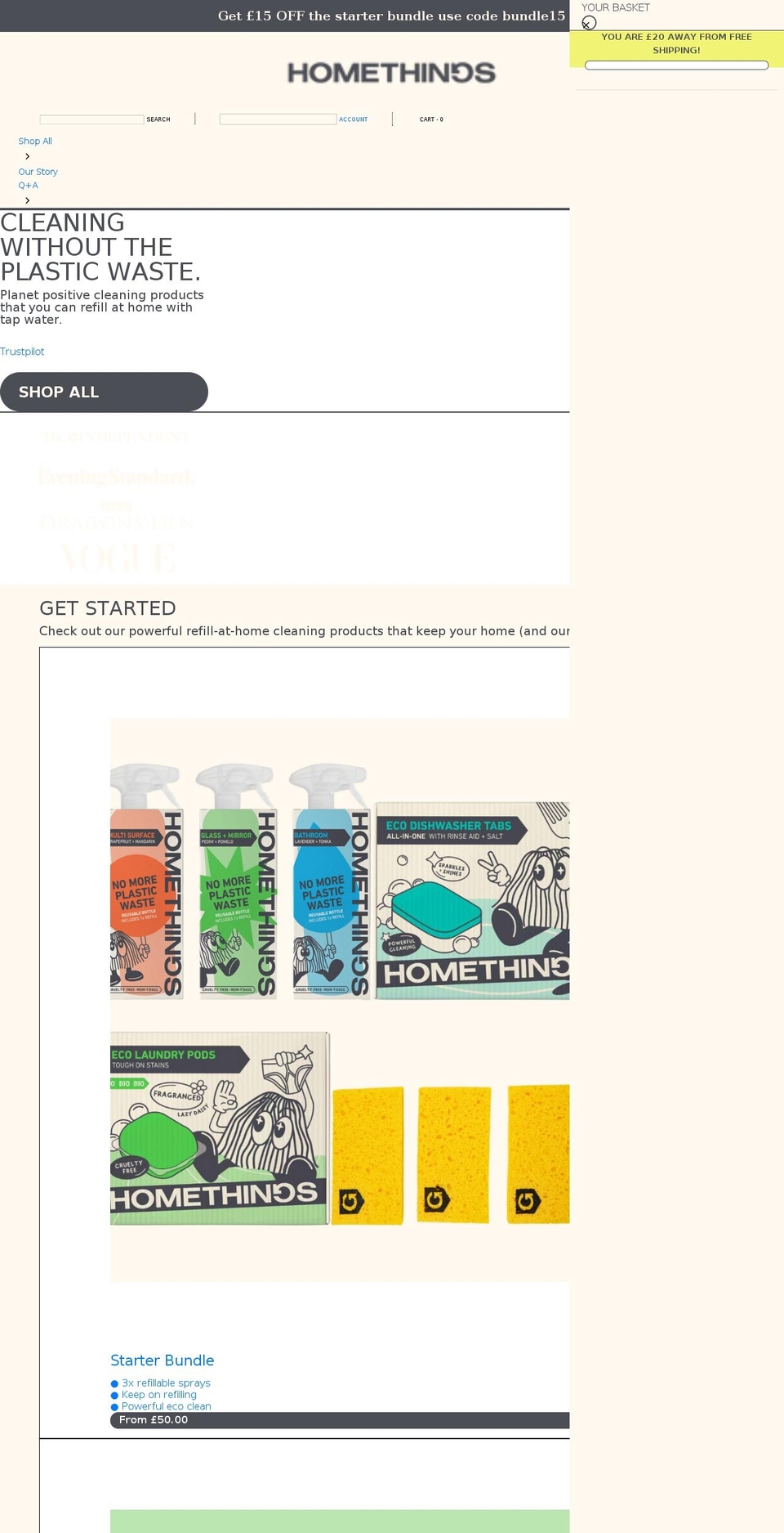 gethomethings.com shopify website screenshot