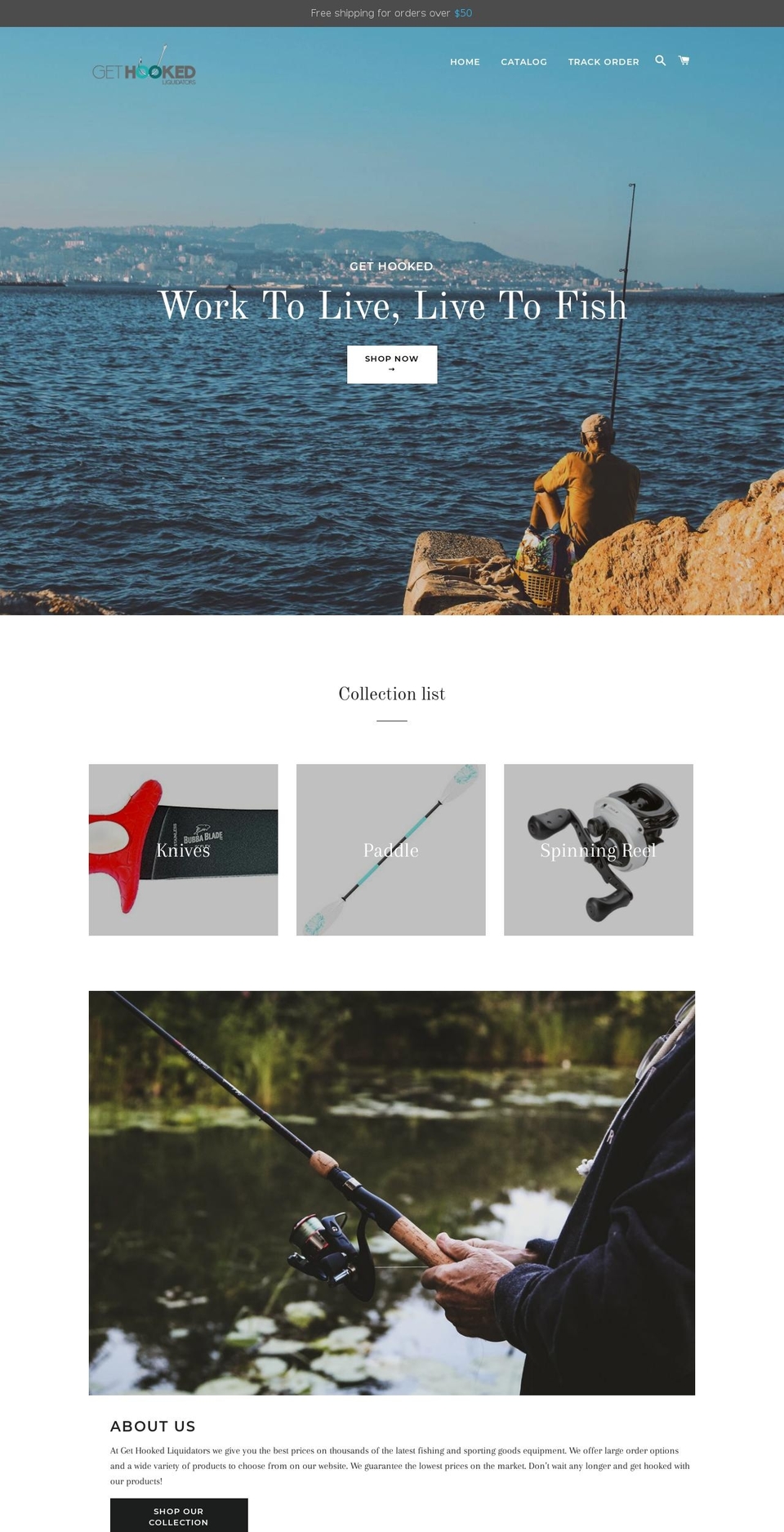gethookedliquidators.com — Shopify storefront screenshot