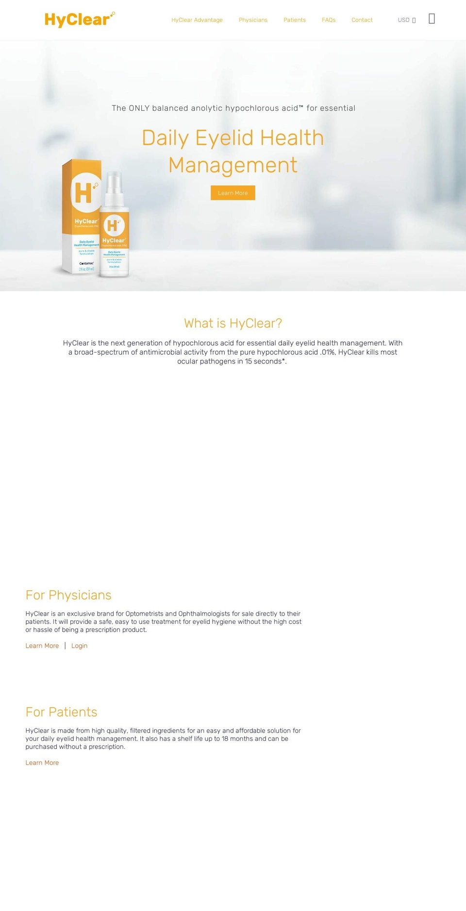 gethyclear.com shopify website screenshot