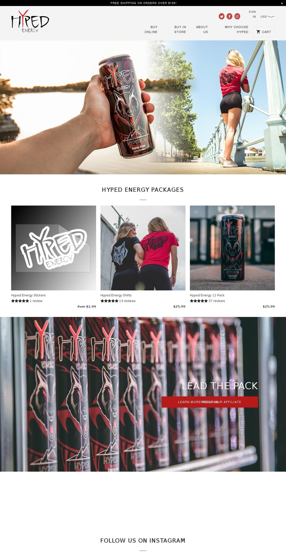 gethypedenergy.com — Shopify storefront screenshot