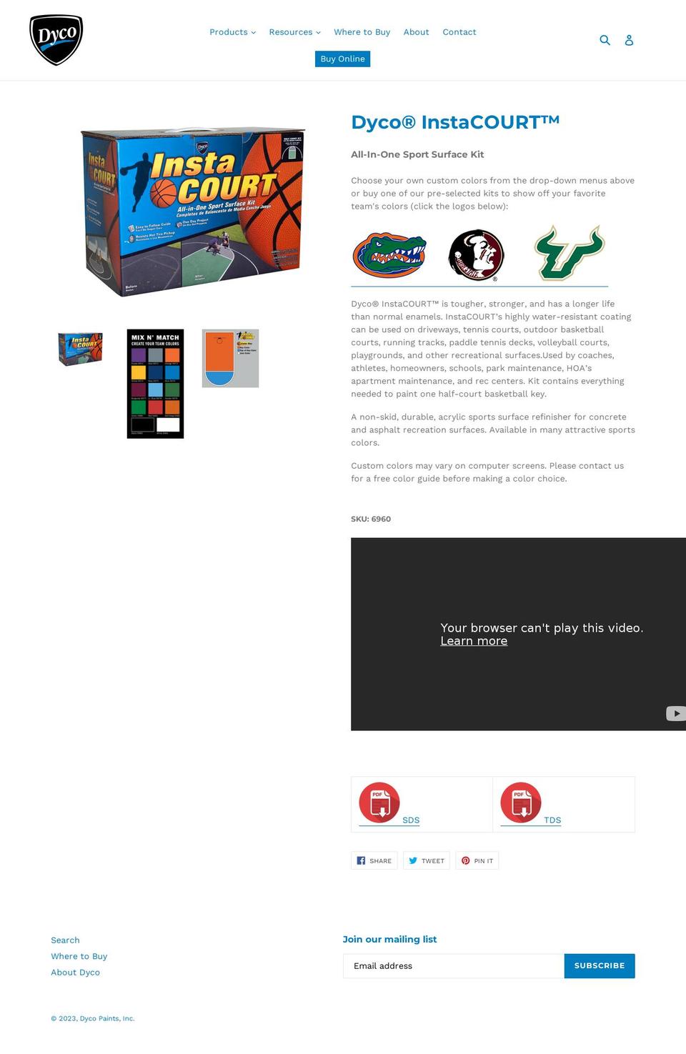 getinstacourt.com — Shopify storefront screenshot