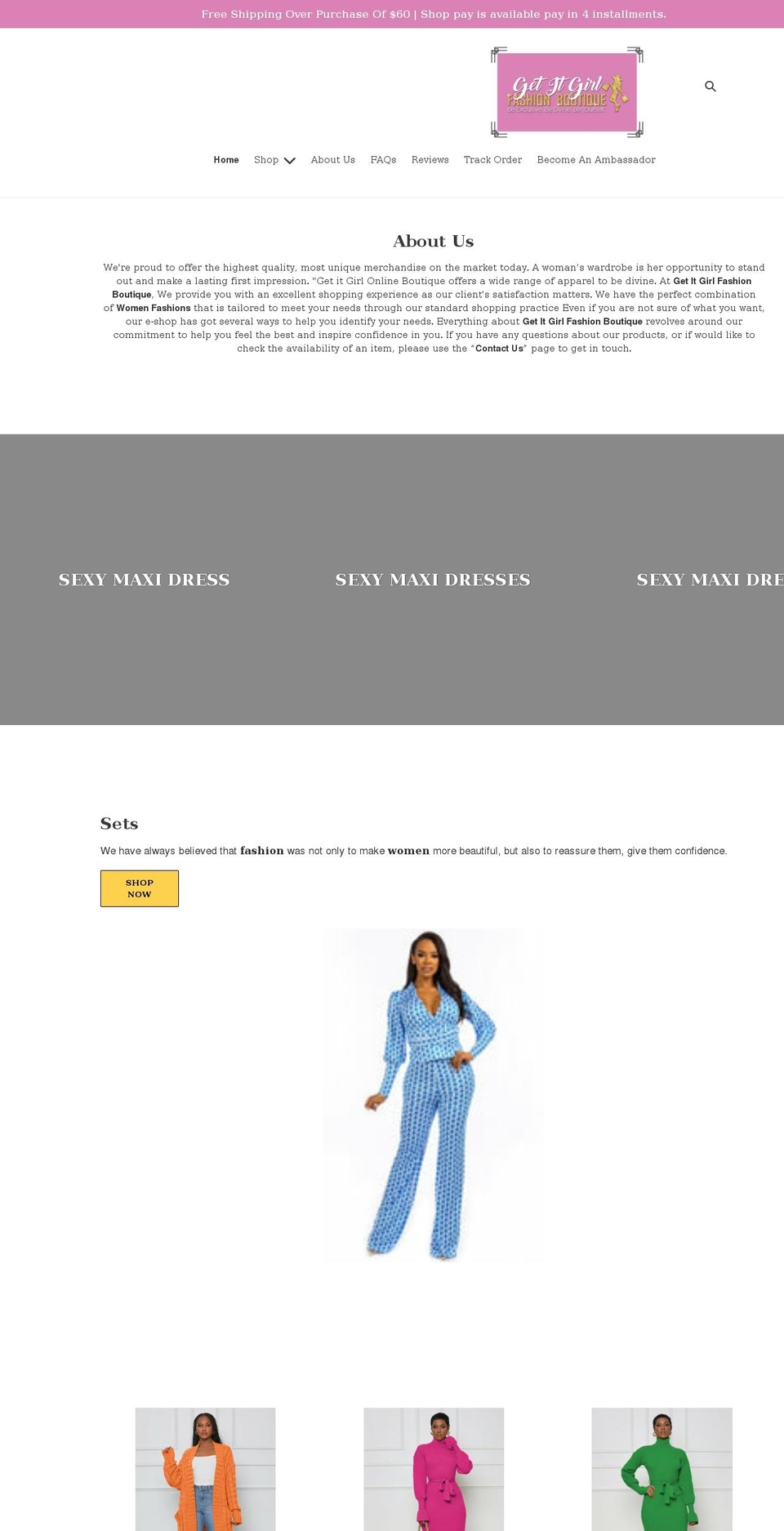 getitgirlfashionboutique.com shopify website screenshot