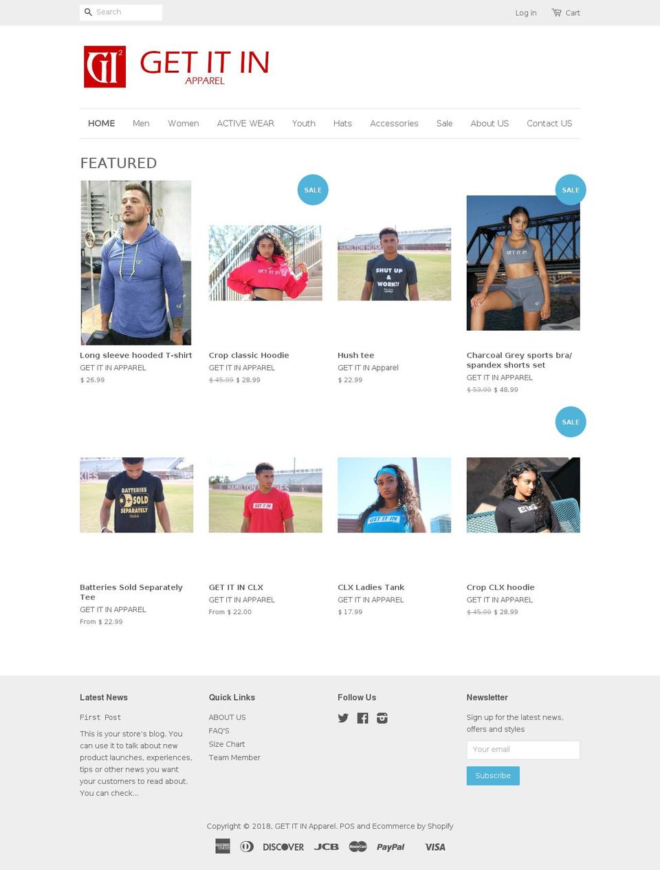 getitinapparel.com shopify website screenshot