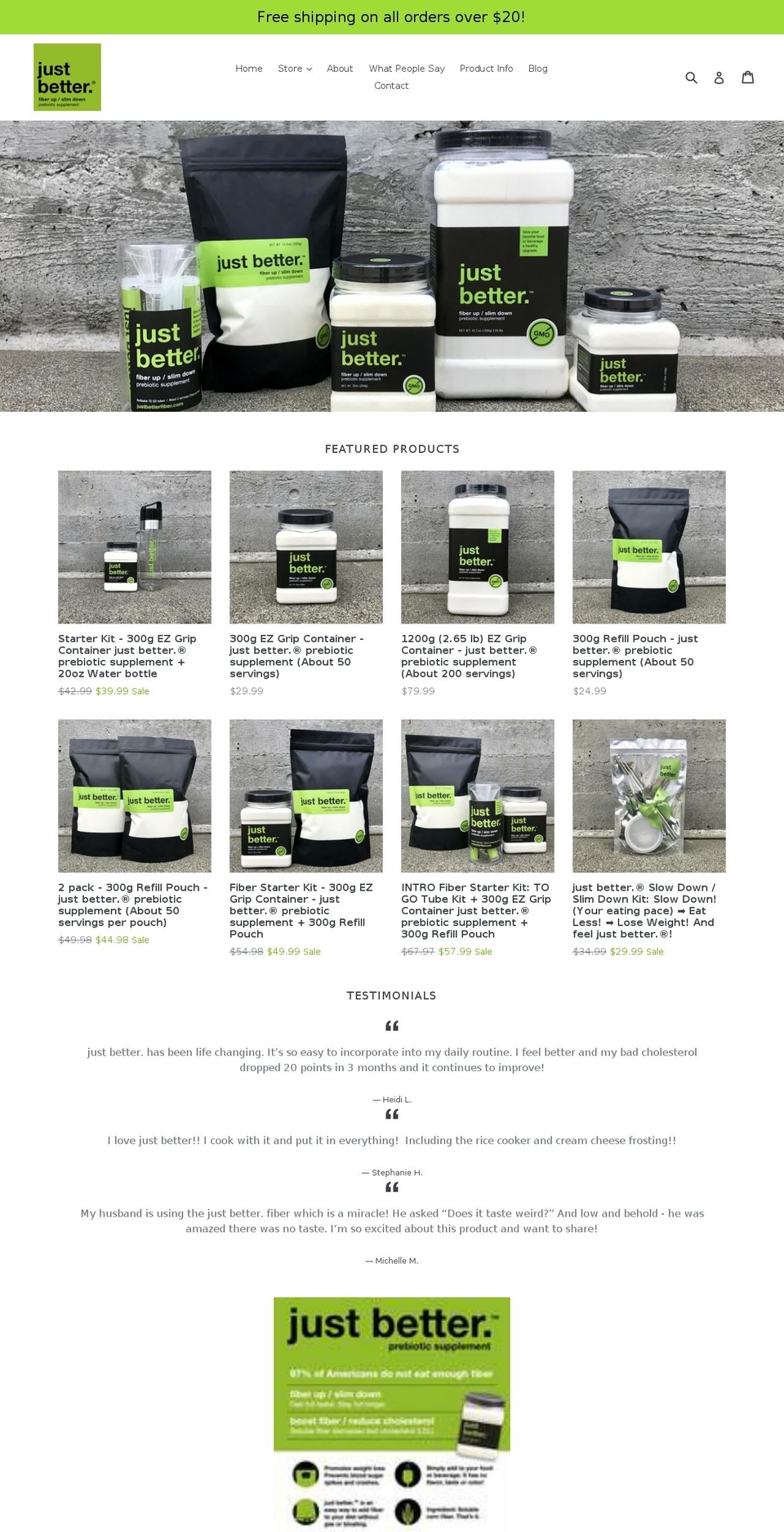 getjustbetter.com shopify website screenshot