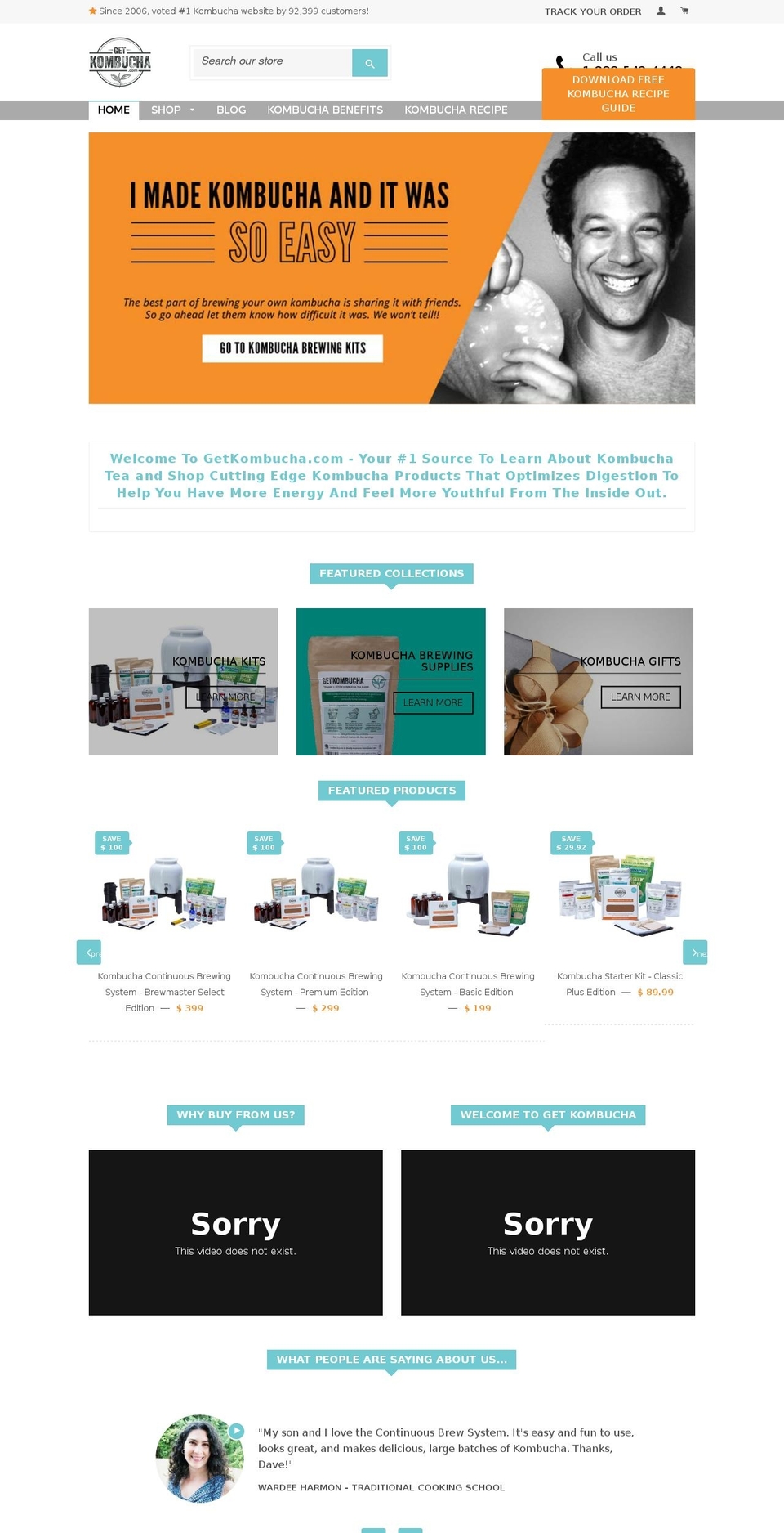 getkombucha.com shopify website screenshot