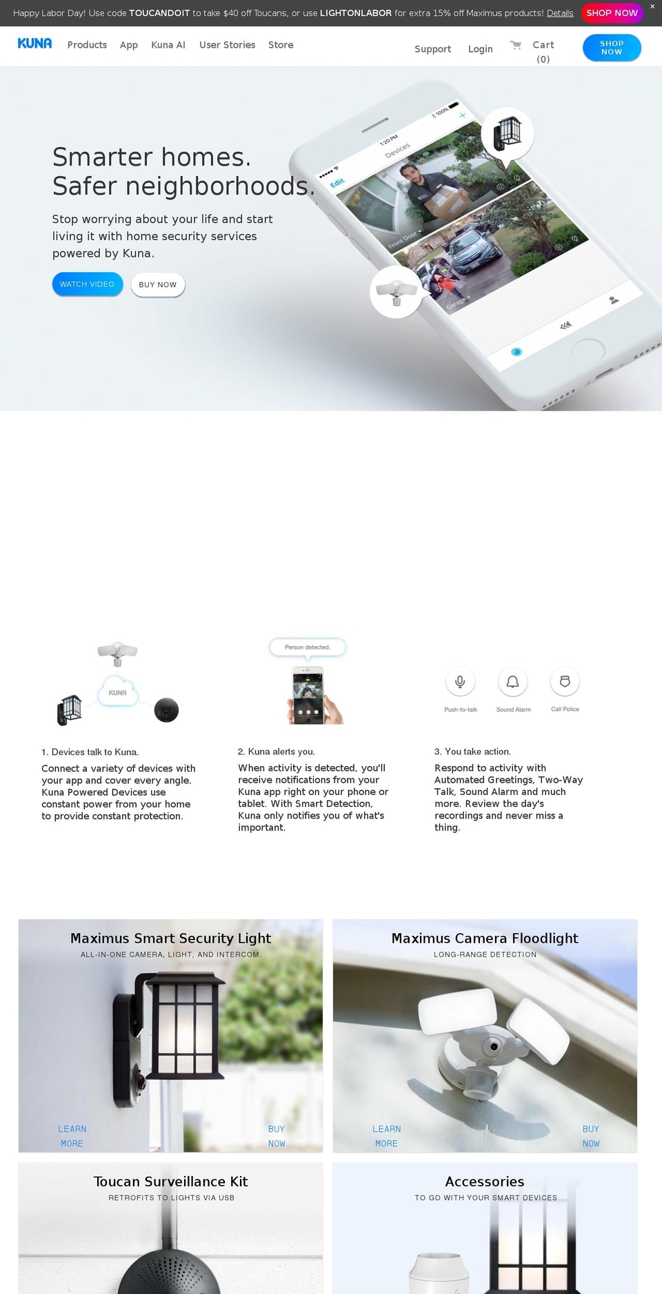 Web Updates – Memorial Day 2018 Shopify theme site example getkuna.com