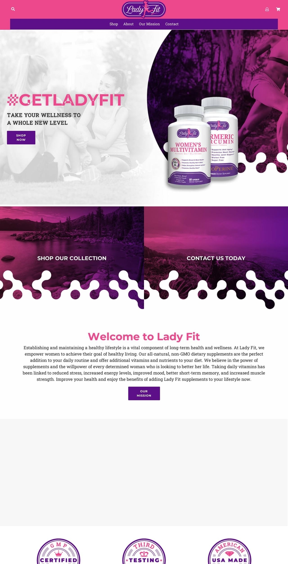 Madsections- Shopify theme site example getladyfit.com