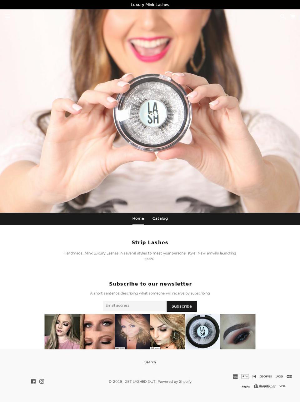 getlashedout.com — Shopify storefront screenshot