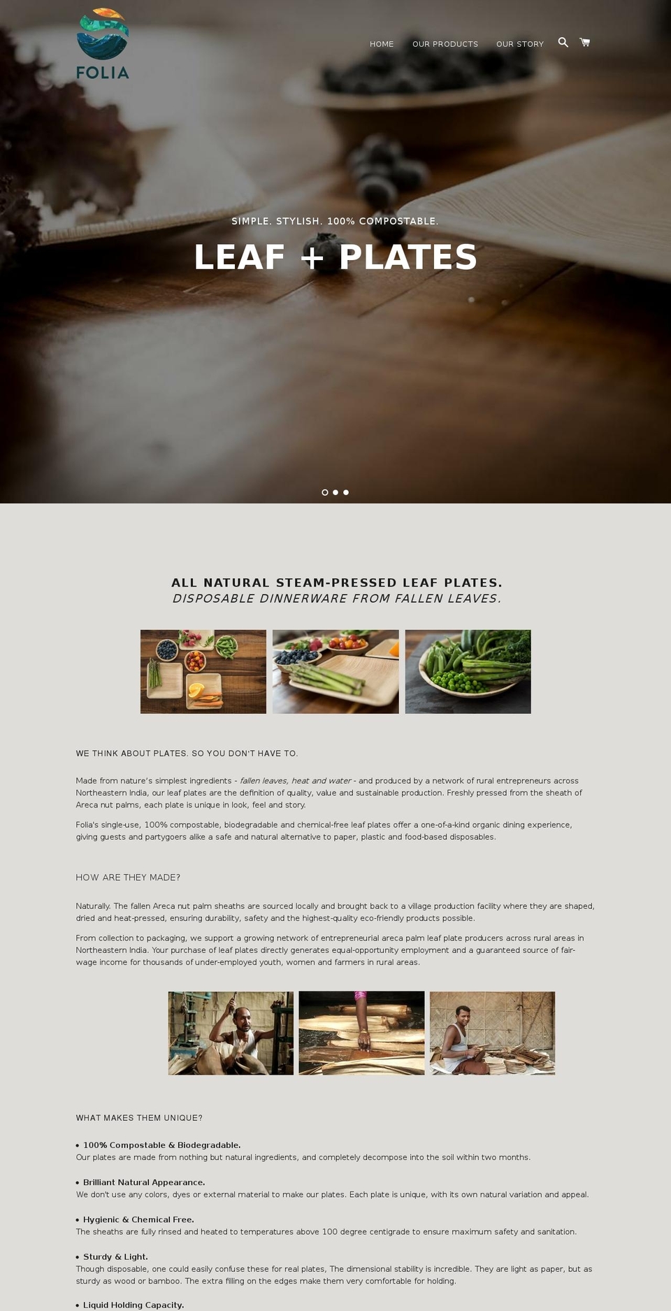 getleafplates.com — Shopify storefront screenshot