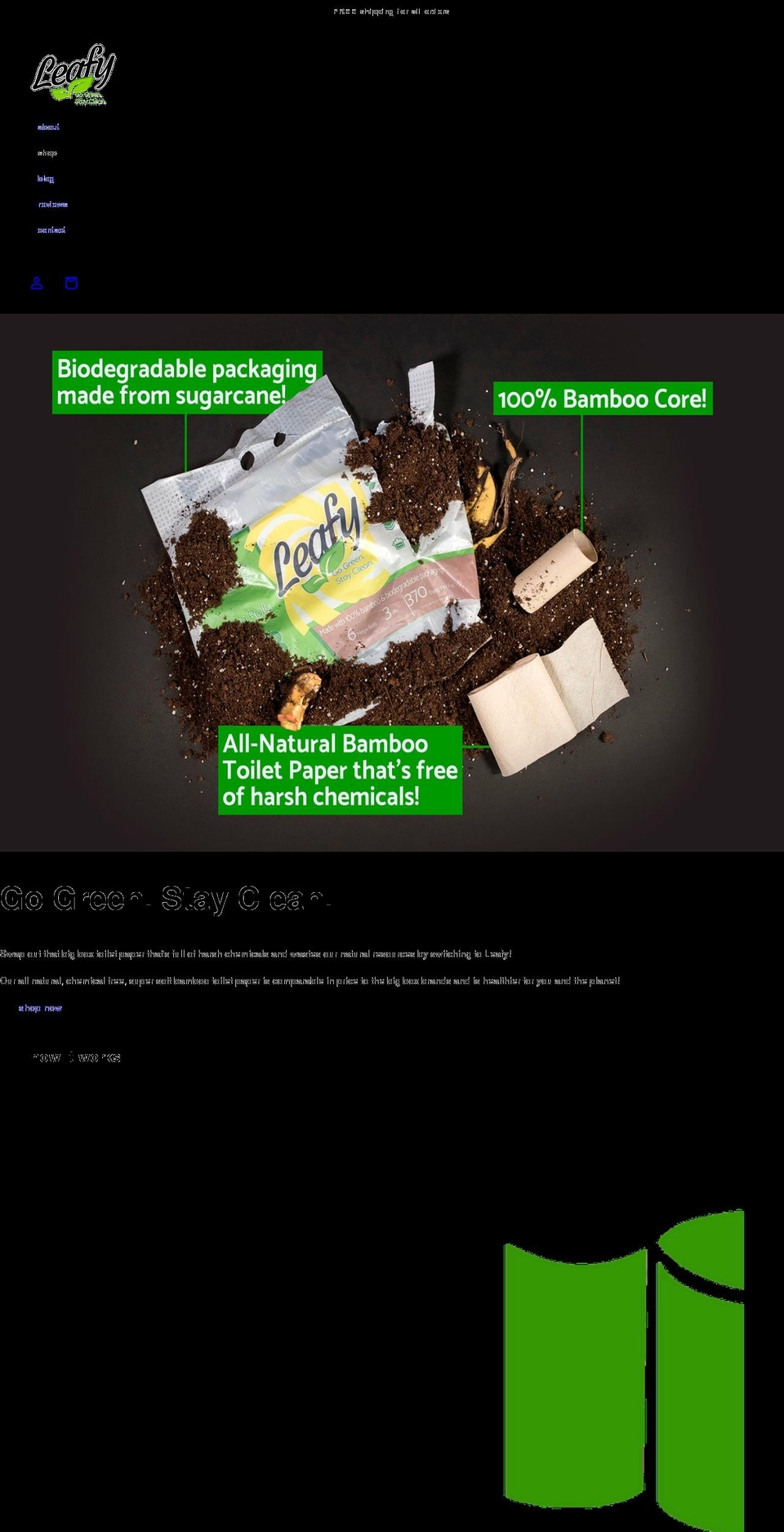 getleafyproducts.com shopify website screenshot