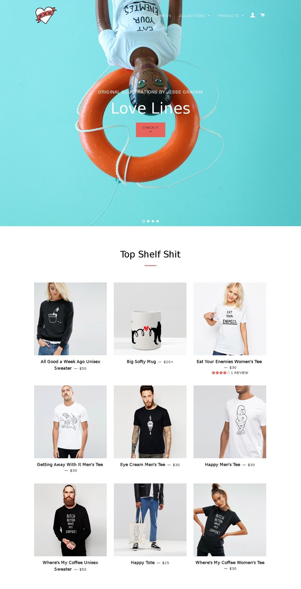 boundless Shopify theme site example getlovelines.com