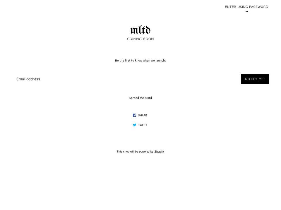 getmltd.com — Shopify storefront screenshot