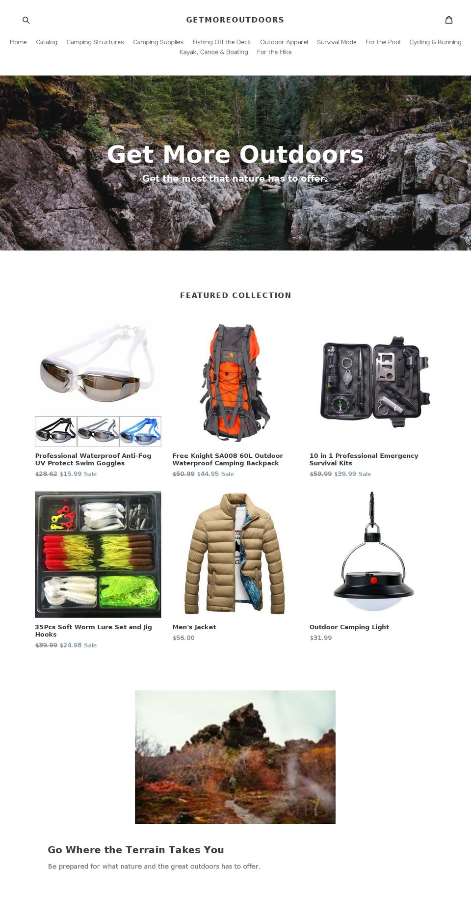 getmoreoutdoors.com — Shopify storefront screenshot